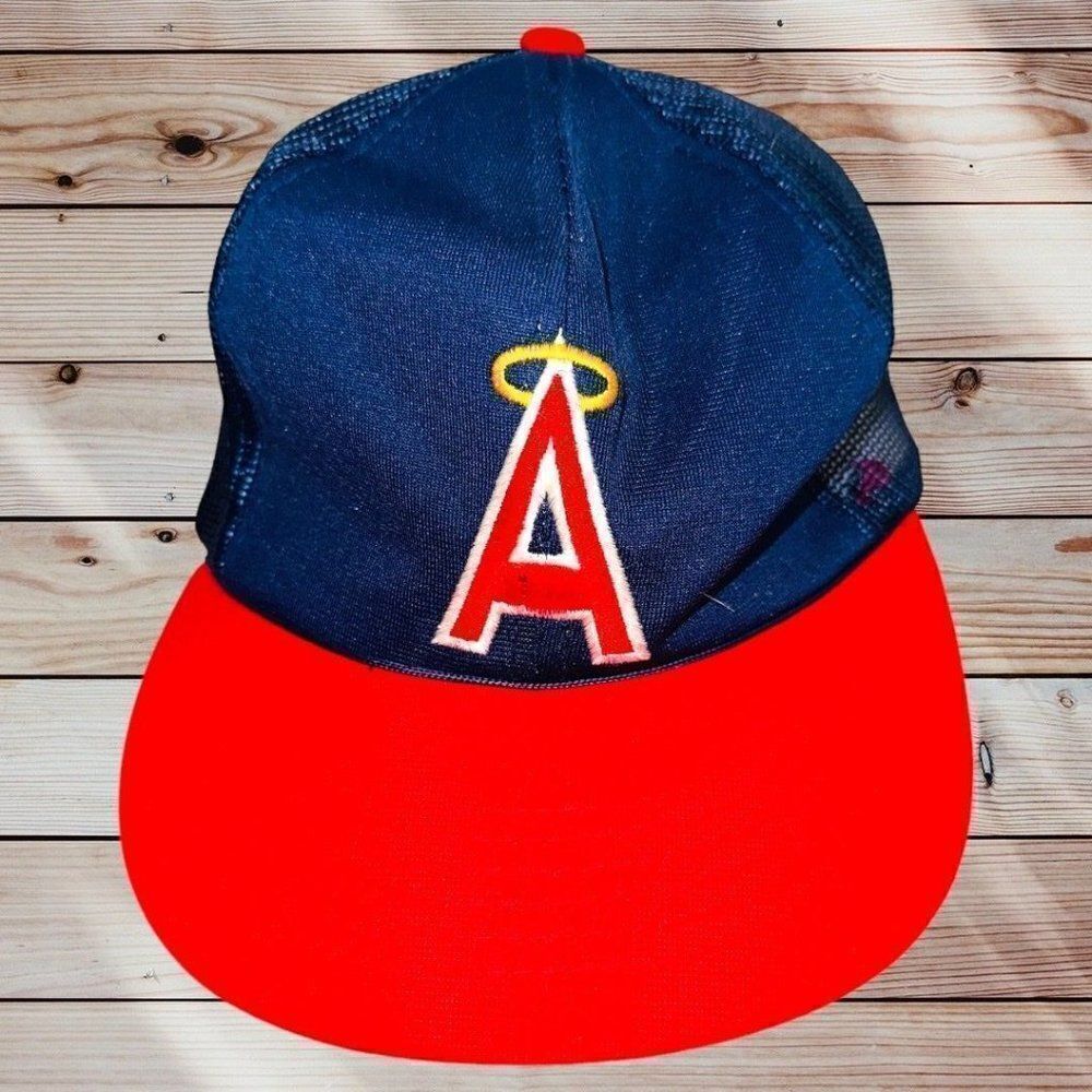 Vintage LA Angles Baseball Cap‎ Hat Navy Red 1978-88 Sports SnapBack Korea MLB